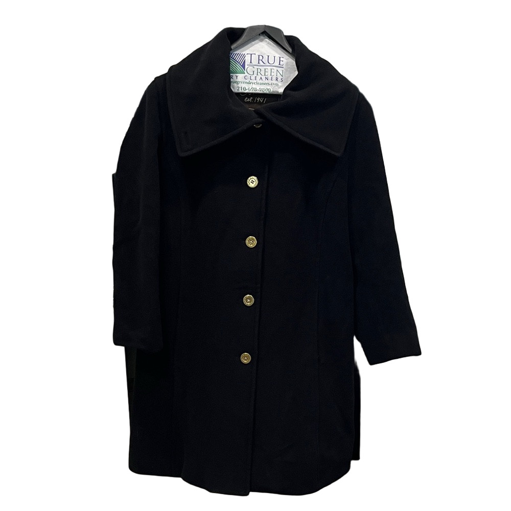 Coach Black Wool & Angora Blend Coat with Gold Buttons - Picture 4 of 14